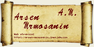 Arsen Mrmošanin vizit kartica